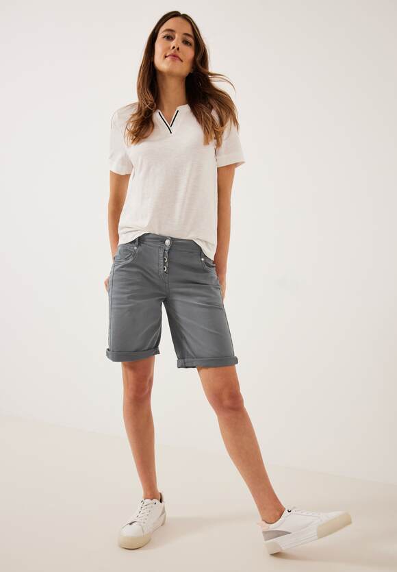 CECIL Loose Fit Stretch Shorts Damen Online-Shop | Light Graphite Style - CECIL - Grey Scarlett