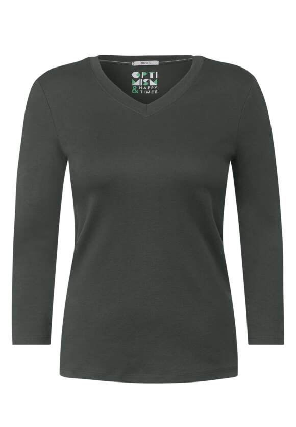 CECIL Basic Langarmshirt - Online-Shop Strong Khaki CECIL Damen 