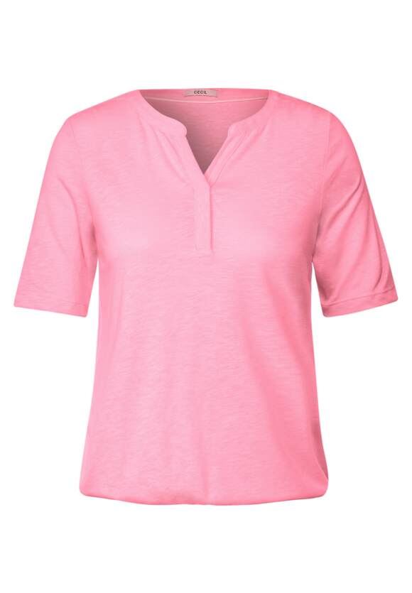 CECIL T-Shirt mit Elastiksaum Damen - Soft Neon Pink | CECIL Online-Shop