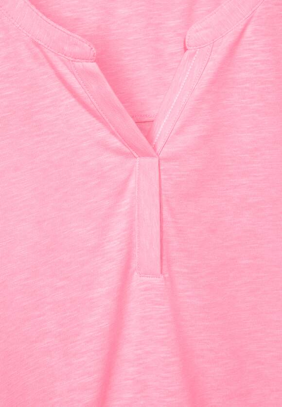 CECIL T-Shirt mit Elastiksaum Damen - Soft Neon Pink | CECIL Online-Shop | Outdoorhosen
