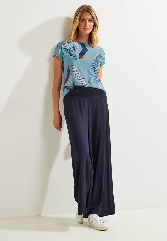 CECIL T-shirt - Online-Shop | Blue CECIL print grafische met Dames Reef Melange