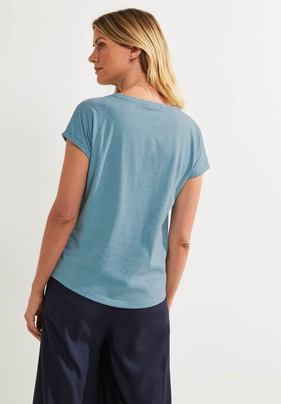 Online-Shop Melange | Reef Blue CECIL T-shirt met - CECIL Dames grafische print
