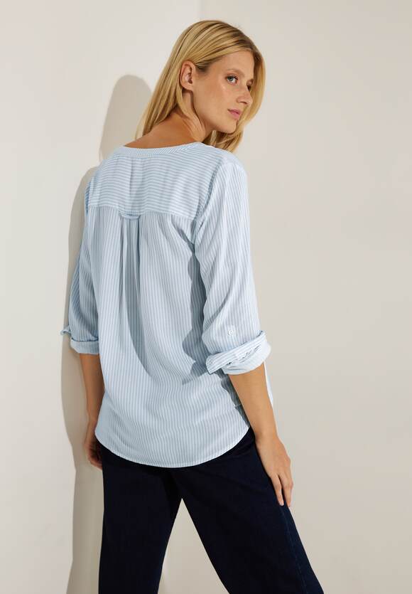 CECIL Bluse mit Damen Blouse - Soft Blue CECIL Online-Shop Streifenmuster 