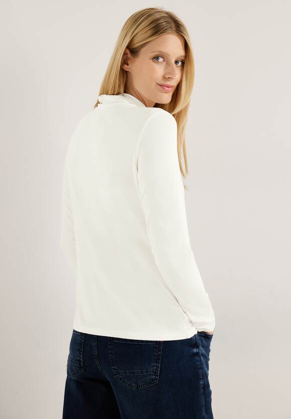 CECIL Shirt | CECIL hoge kraag - White met Vanilla Online-Shop Dames