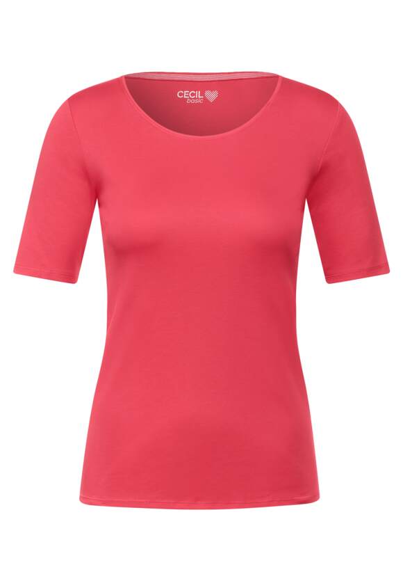 CECIL T-Shirt in Unifarbe Damen - Style Lena - Sunset Coral | CECIL  Online-Shop