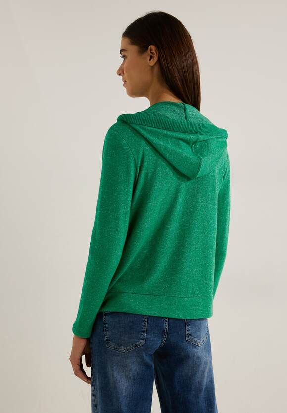 CECIL Cosy Melange Shirtjacke Damen - Easy Green Melange | CECIL Online-Shop | Kapuzenshirts