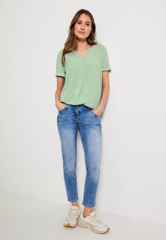 CECIL Unifarbene Basic Bluse CECIL Salvia - | Green Damen Fresh Online-Shop