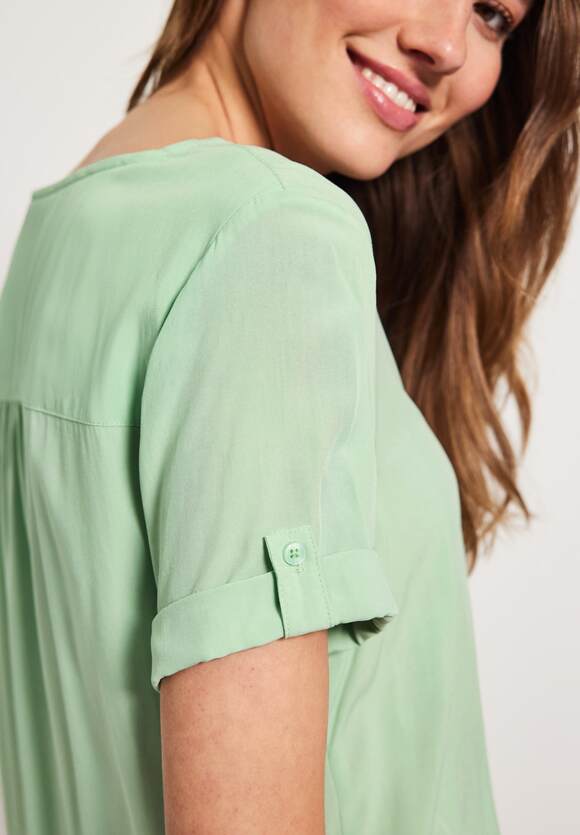CECIL Unifarbene CECIL - Salvia Green Damen Fresh Bluse | Online-Shop Basic