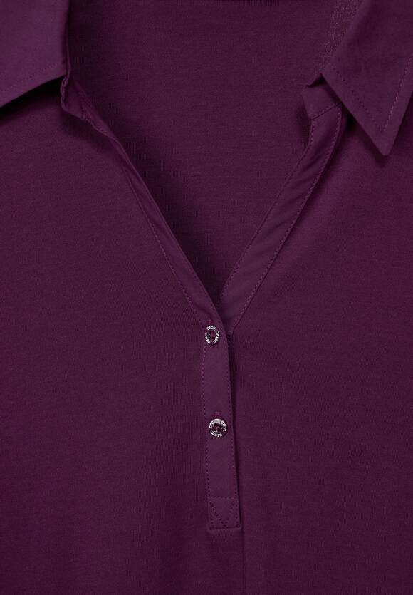 CECIL Basic Poloshirt Damen | Online-Shop in CECIL Berry Unifarbe - Deep