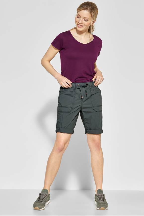 Online-Shop CECIL Damen | CECIL Lässige Shorts Green Jessy - Slate