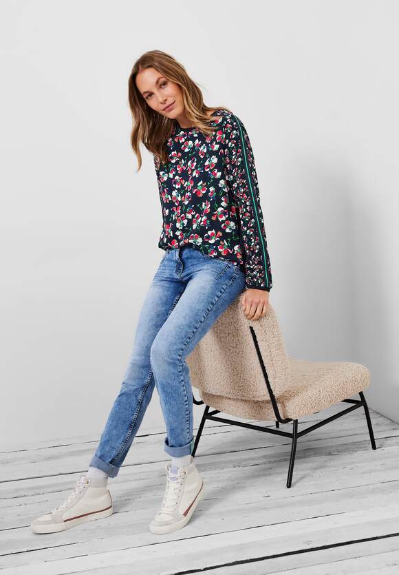 CECIL Bluse mit Blumen - Damen Deep Printmix Blue Online-Shop CECIL 