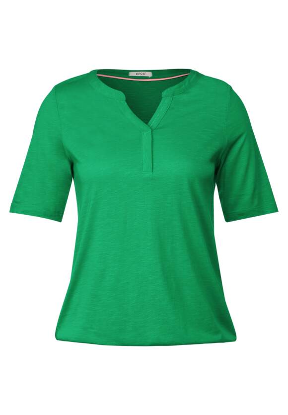 CECIL T-Shirt mit Elastiksaum Damen | Green CECIL Online-Shop Fresh 