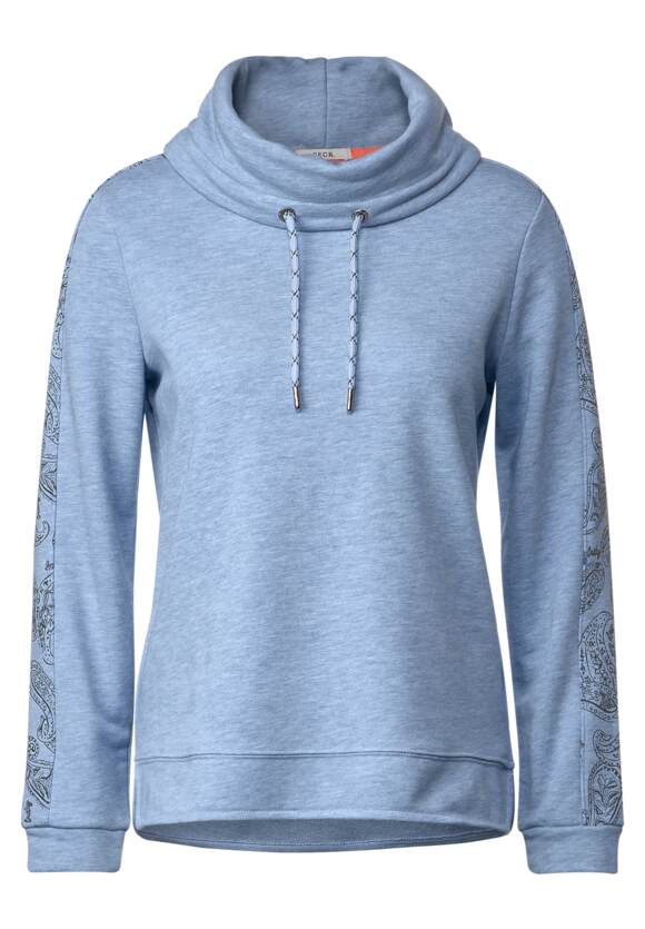 CECIL Sweatshirt mit Volumenkragen Damen - Real Blue Melange | CECIL  Online-Shop
