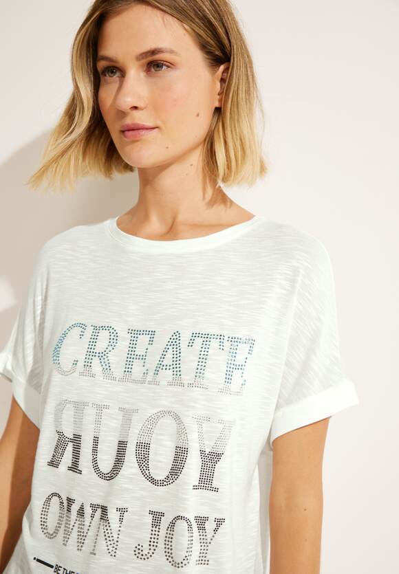 CECIL Damen White | Shirt mit Wording Vanilla CECIL - Online-Shop Steinchen