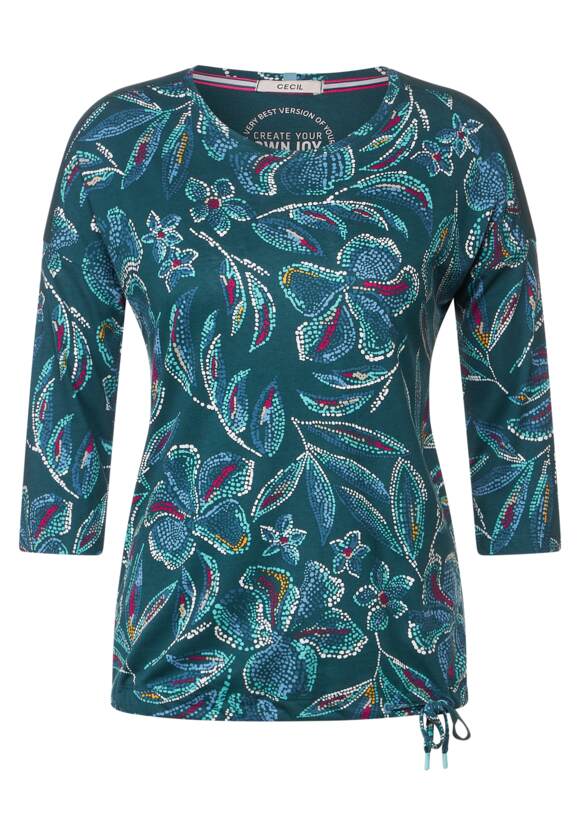 CECIL Shirt mit Alloverprint Damen - Deep Lake Green | CECIL Online-Shop