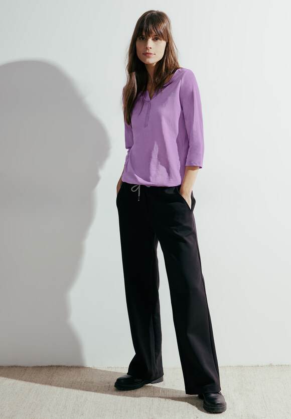 CECIL Cosy Langarmshirt Damen - | Lilac CECIL Online-Shop Melange Pastel