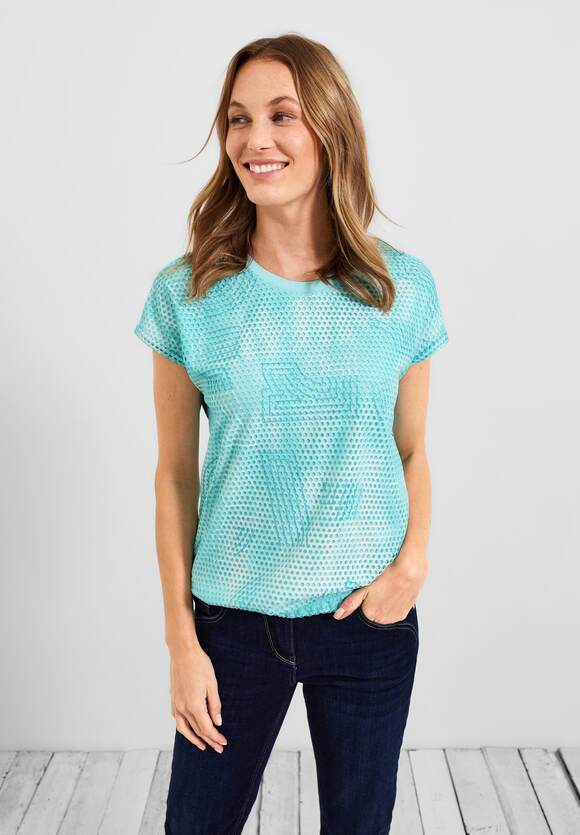 CECIL Damen Mesh T-Shirt | CECIL Mix Online-Shop - Clary Mint