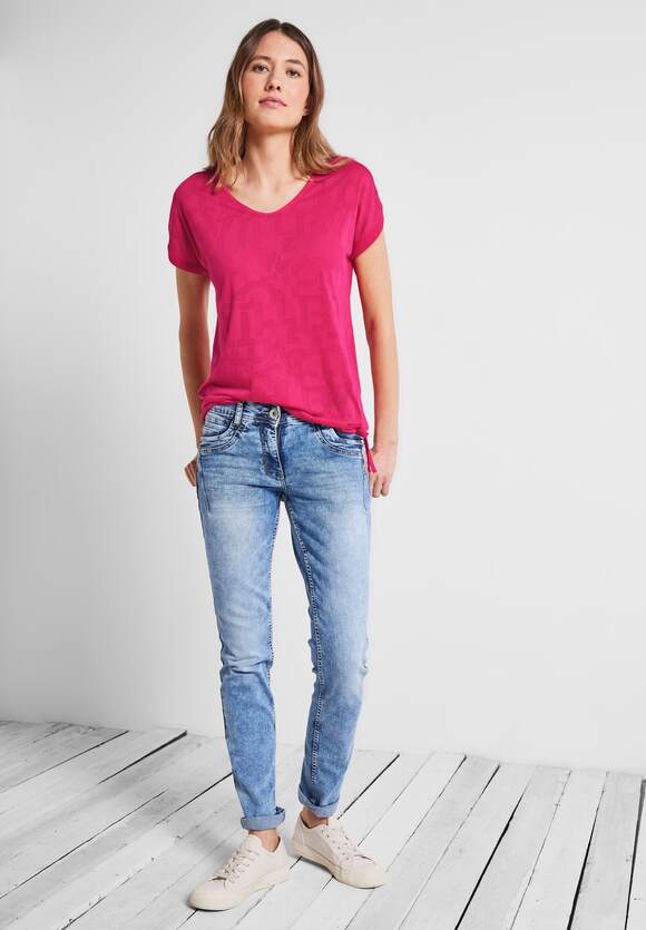 CECIL Burn Out T-Shirt Damen - Fresh Pink | CECIL Online-Shop