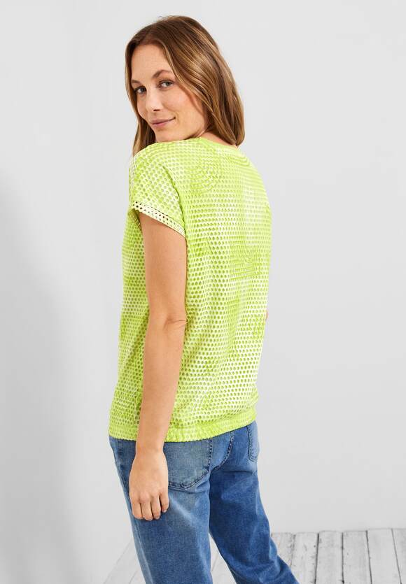 Damen - | Yellow Mesh CECIL Mix CECIL T-Shirt Online-Shop Limelight