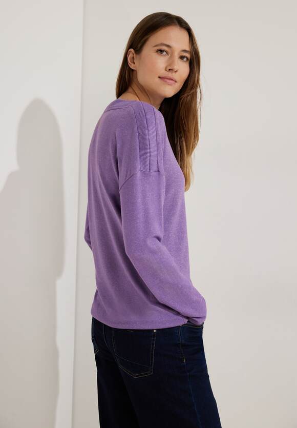 CECIL Cosy Langarmshirt Damen - Lilac | Online-Shop CECIL Melange Pastel