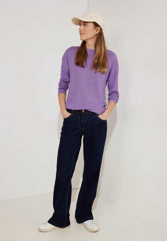 CECIL Cosy Langarmshirt Damen - Pastel Lilac Melange | CECIL Online-Shop