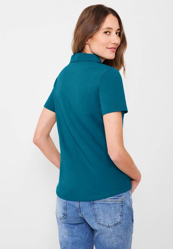 CECIL Basic - in Blue Aqua Poloshirt | Unifarbe CECIL Nocturnal Online-Shop Damen