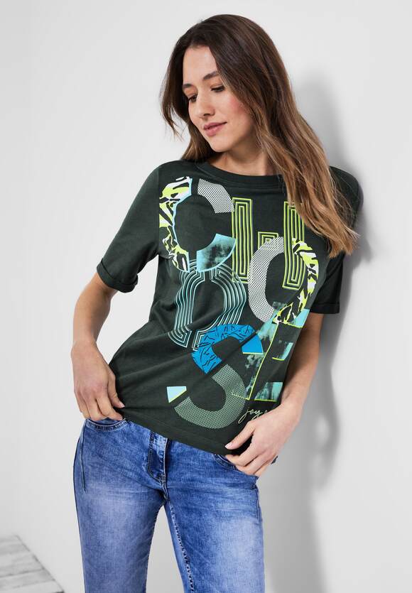 CECIL T-shirt met fotoprint Dames - Easy Khaki | CECIL Online-Shop