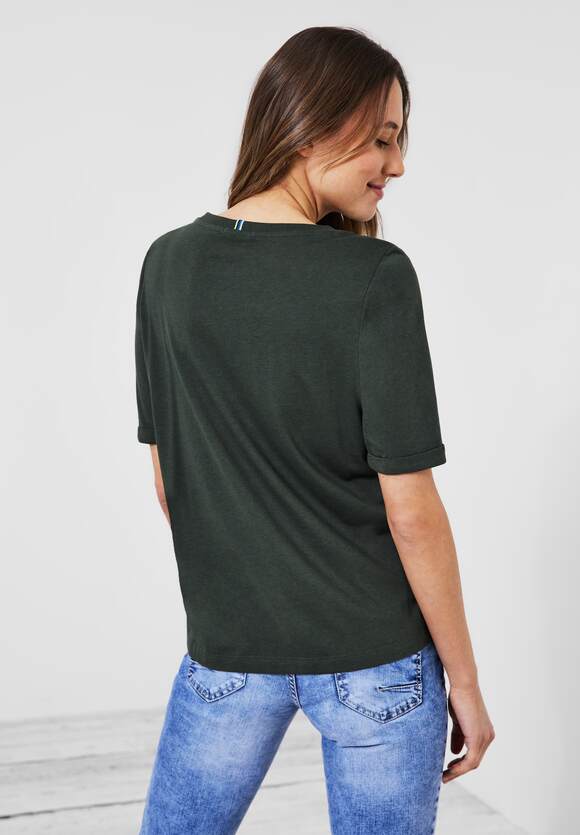 CECIL T-shirt met fotoprint Dames Khaki | - Easy Online-Shop CECIL