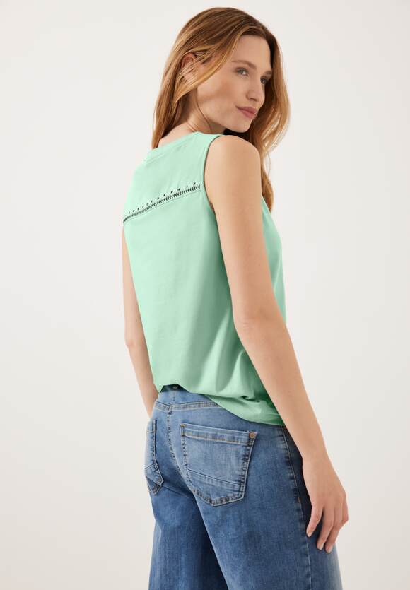 CECIL Top mit Stickereidetail Damen - Fresh Salvia Green | CECIL Online-Shop | T-Shirts