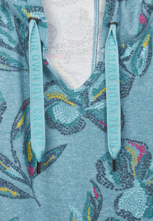 CECIL Kapuzenshirt mit Print Damen - Deep Lake Green Melange | CECIL  Online-Shop | Kapuzenshirts