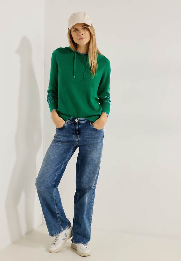 CECIL Jacquard Hoodie Pullover Damen CECIL Green Easy - Online-Shop 