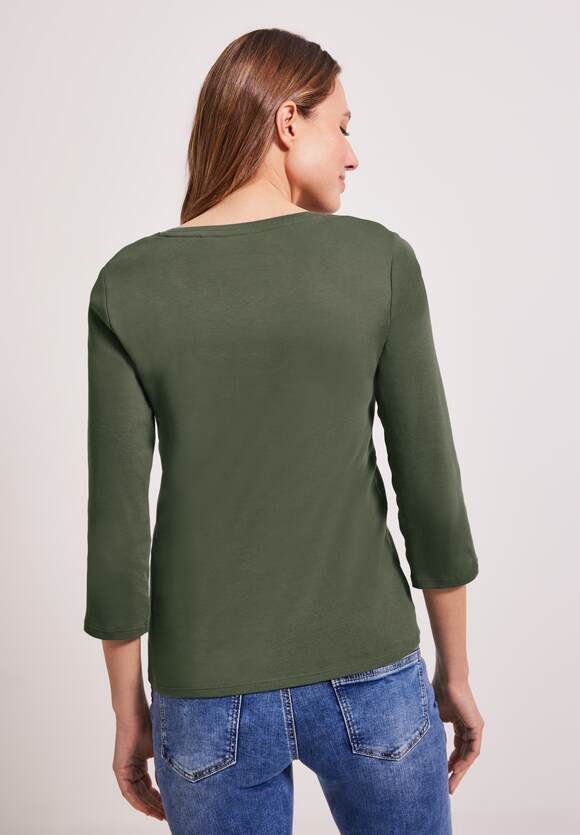 Olive Green | Desert Damen Basic Online-Shop Rundhals CECIL CECIL Shirt - mit