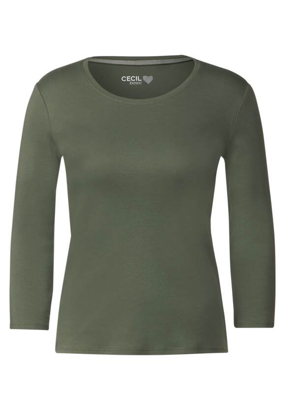 CECIL Basic Shirt mit Online-Shop Damen - Olive | Desert CECIL Green Rundhals