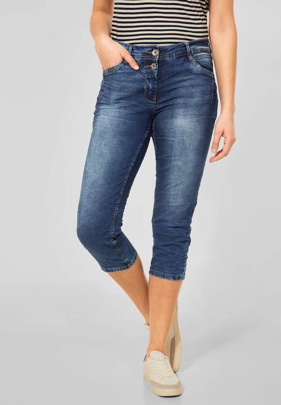 Dames Kleding voor voor Jeans voor 7/8 en cropped jeans Cecil Denim Nu 21% Korting Capri Jeans In Trendy Gekreukte Look in het Blauw 