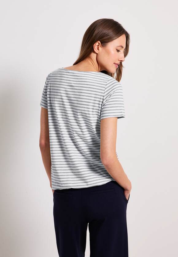 CECIL T-Shirt mit Streifenmuster Damen - Style Abbi - Graphite Light Grey |  CECIL Online-Shop