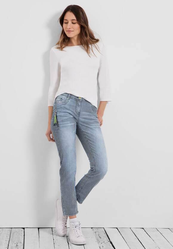 Vel Ru oorsprong CECIL Loose fit jeans met strepen Dames - Style Scarlett - Mid Blue Used  Wash | CECIL Online-Shop