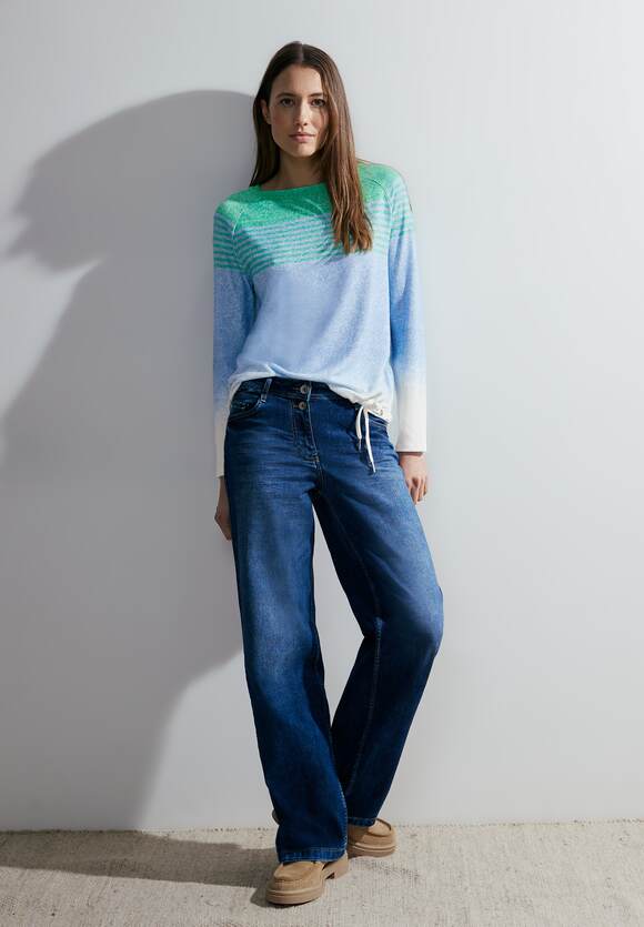 CECIL Langarmshirt mit Farbverlauf Damen - | Melange Online-Shop CECIL Green Celery