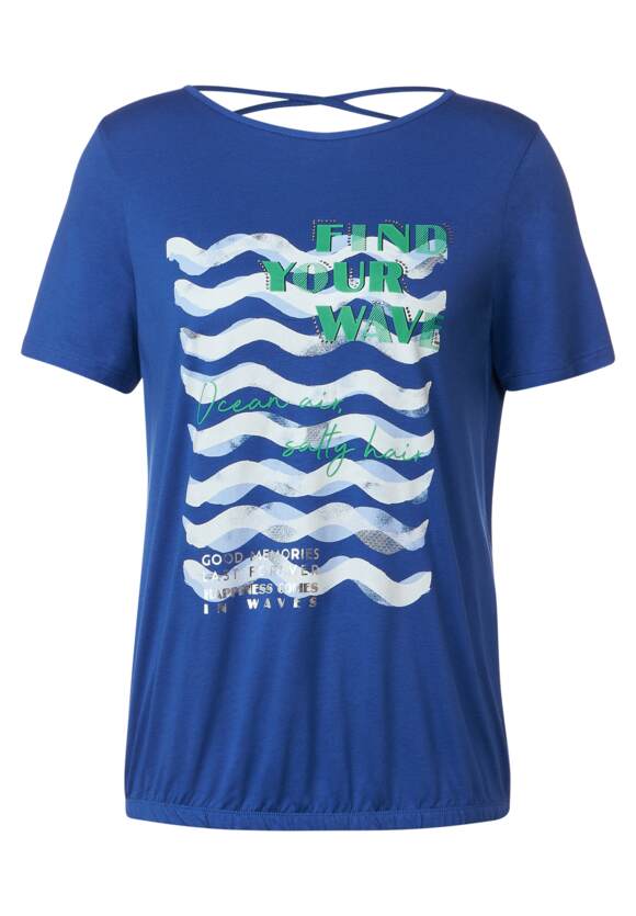 Dames CECIL CECIL Blue Online-Shop Sea fotoprint Shirt | met - wave