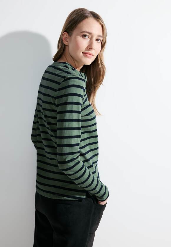 Online-Shop Raw - Green Salvia Streifenshirt | CECIL Damen CECIL