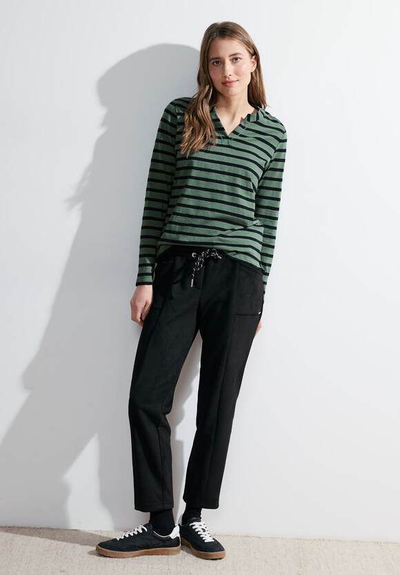 Online-Shop Streifenshirt Green CECIL Damen Salvia | CECIL - Raw