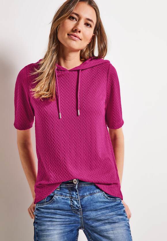Kapuzenshirt Damen mit Cool - Online-Shop CECIL | Pink CECIL Struktur