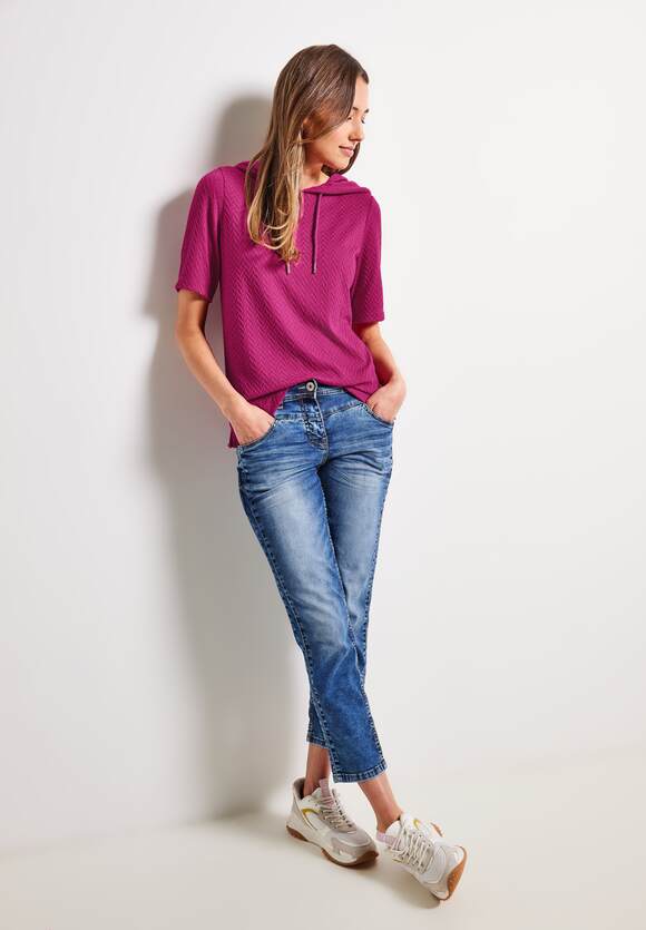 CECIL Kapuzenshirt mit Struktur Damen - Cool Pink | CECIL Online-Shop | T-Shirts