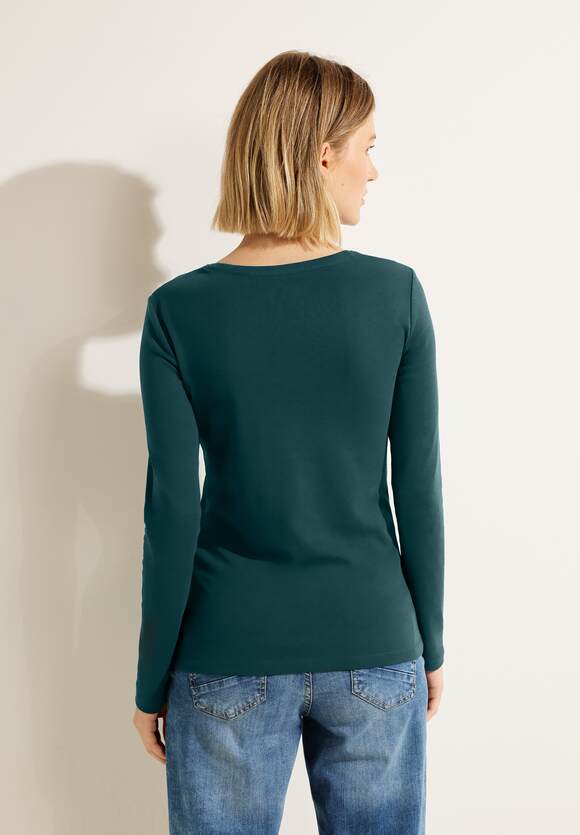 CECIL Basic shirt met lange Deep CECIL Pia - Dames Style Online-Shop Green Lake mouw | 