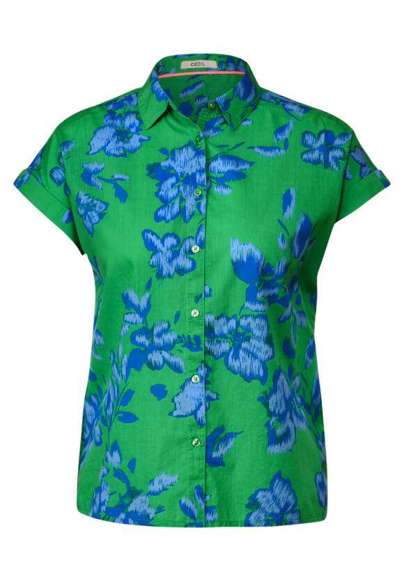 CECIL - Kurzarmbluse mit Green | Damen Fresh CECIL Online-Shop Print