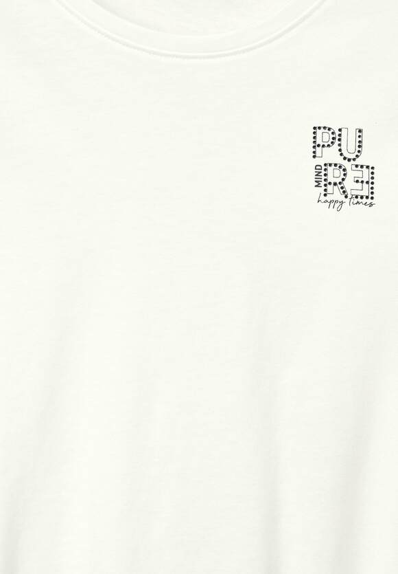 CECIL T-shirt met print op de borst Dames - Vanilla White | CECIL  Online-Shop