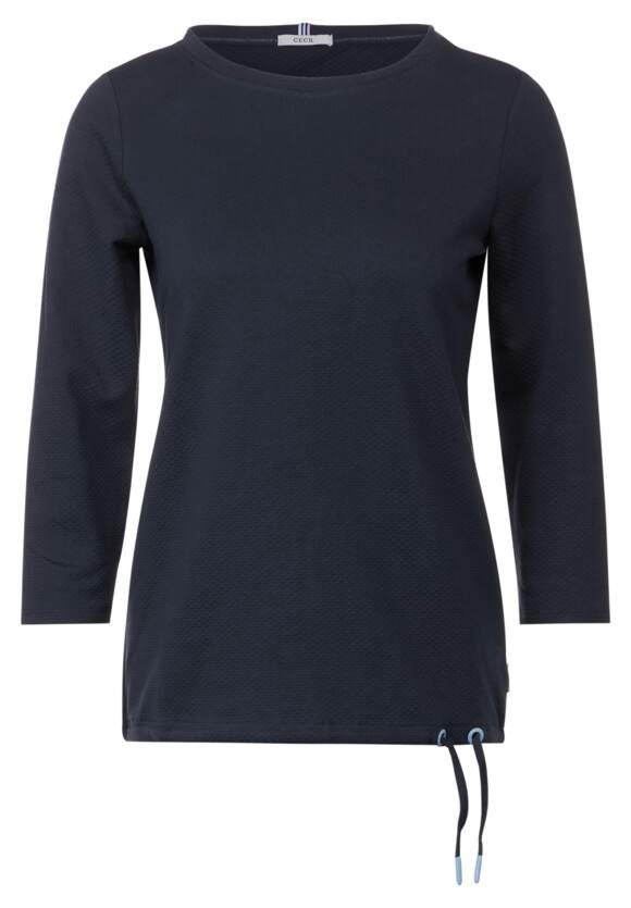 - CECIL Online-Shop | CECIL Struktur Shirt Damen Blue Universal 3/4