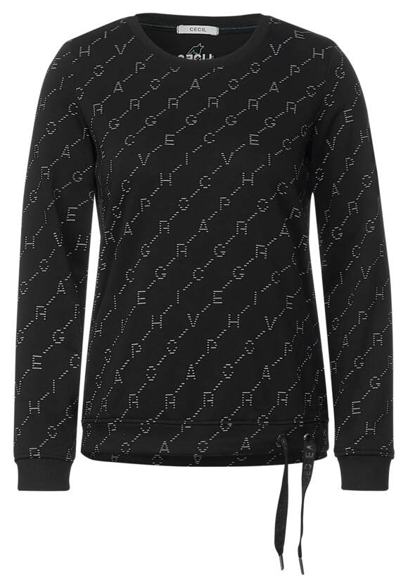 Damen Black Langarmshirt mit Wording | CECIL Online-Shop CECIL -