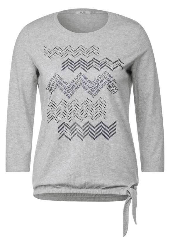 CECIL Glitzerprint T-Shirt Damen - Mineral Grey Melange | CECIL Online-Shop