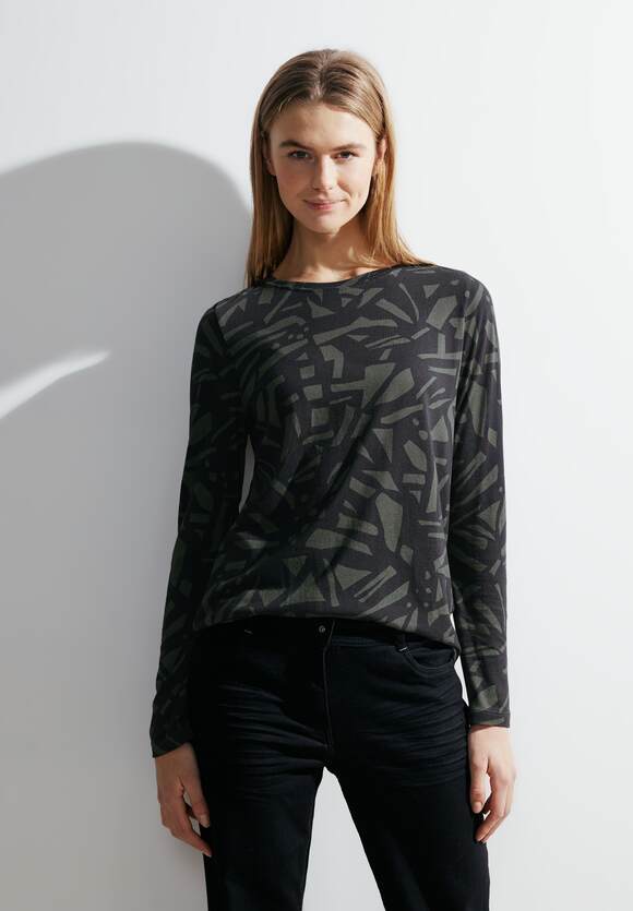 CECIL Langarmshirt mit Damen Online-Shop CECIL - Black Print 