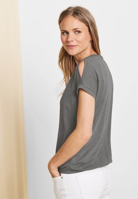 CECIL Shirt Grey - Online-Shop Damen Graphite mit Light Schulterschlitz | CECIL